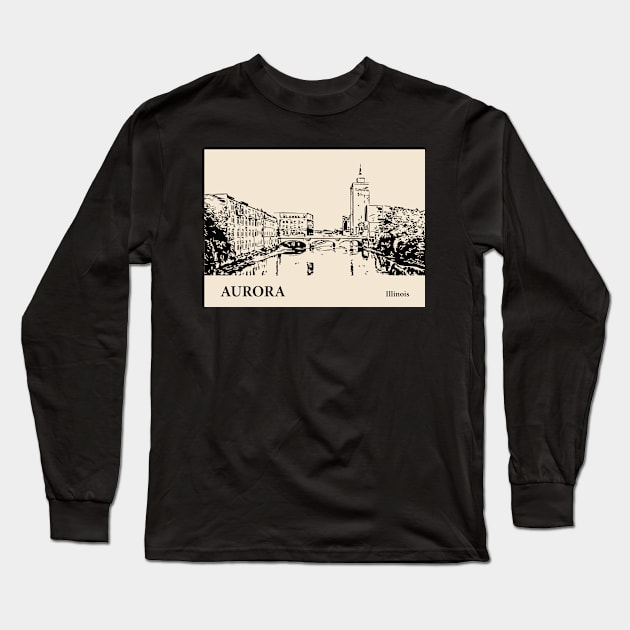 Aurora - Illinois Long Sleeve T-Shirt by Lakeric